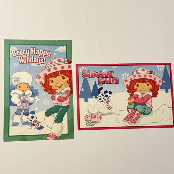 Strawberry Shortcake Christmas Post Card Strawberry, Custard Pupcake 2008 - Picture 1 of 8